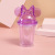 New Double Wall Cooling Plastic Cup Creative Minnie Bow Lid Water Cup Transparent Children 'S Straw Cup Gift Wholesale