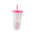 Color Chip Plastic Sippy Cup 710ml Creative Gift Color Changing Floral Plastic Cup Cold Change Drink Cup Manufacturer