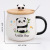 Cartoon Ceramic Cup Creative Pudgy Panda Cup Cute Mug Student Water Cup with Cover Spoon Printable Logo