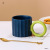 Cross-Border Nordic Breakfast Simple Striped Klein Blue Coffee Cup Good-looking Ceramic Ins Contrast Color Mug