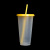 Plastic Pure Black Transparent Straw Plastic Cup Beverage Fruit Milk Tea Glitter Powder Does Not Change Color Straw Cup