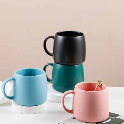 Simple Glaze Coffee Cup Nordic Instagram Style Household Water Cup Ceramic Breakfast Milk Cup Mug with Handle