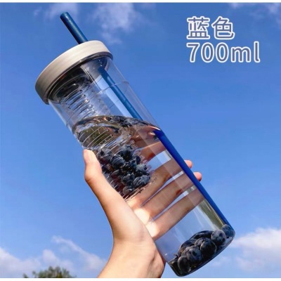 Celebrity Cup with Straw Dry Wet Separation TikTok 700ml Large Capacity DoubleLayer Folding Scented Tea Plastic Cup