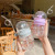 with Straw Windmill Cup Online Influencer Cute Children's Plastic Cup with Scale DropProof and Portable Creative Glass