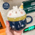 INS Gift Box Breakfast Water Cup Cute Cartoon Rabbit Ceramic Cup with Cover Spoon Girl Student Mug Creative