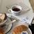 Korean Ins Bloggers Same Style Blue Alphabet Ceramics Mug Dish Set French Romantic Coffee Cup Milk Cup