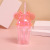 New Double Wall Cooling Plastic Cup Creative Minnie Bow Lid Water Cup Transparent Children 'S Straw Cup Gift Wholesale