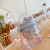 with Straw Windmill Cup Online Influencer Cute Children's Plastic Cup with Scale DropProof and Portable Creative Glass