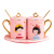 Mug Real Gold Handle Couple's Cups Special Shaped Plate Gift Box for Wedding Gift Wedding Gift with Hand Gift Water Cup