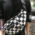 Black and White Plaid British Style Crossbody Bag Waist Bag