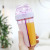Cute One Cup Double Drink Plastic Cup Portable Partitioned Box Children Student Water Cup Girl Heart Fresh Straw Cup