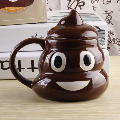 Spoof Poop Ceramic Mug Funny with Cover Water Cup Coffee Cup Pob Whole Person Poop Large Cup