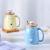 Japanese Style Cute Cartoon Cat Ceramic Cup With Lid Creative Mug Water Cup Breakfast Milk Coffee Office Couple