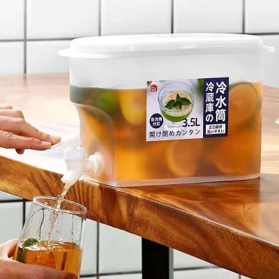 Comes with Faucet Cold Water Bottle Bubble Lemon Toner Fruit Drink Pot Can Put Refrigerator Household Plastic Bucket