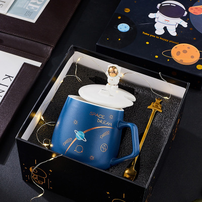 Tifan Creative Planet Ceramic Cup Internet Celebrity Spaceman Mug with Hand Gift Office Coffee Cup Gift Box Wholesale