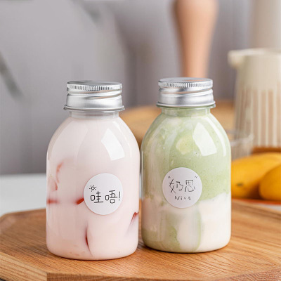 Transparent Milky Tea Bottle Disposable Plastic Bottle Pet Mango Pomelo Sago Drink Bottle Jade Orange Beverage Bottle