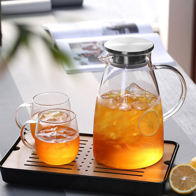 High Borosilicate Large Capacity ExplosionProof HeatResistant Cold Water Bottle Glass Scented Teapot Cold Water Cup