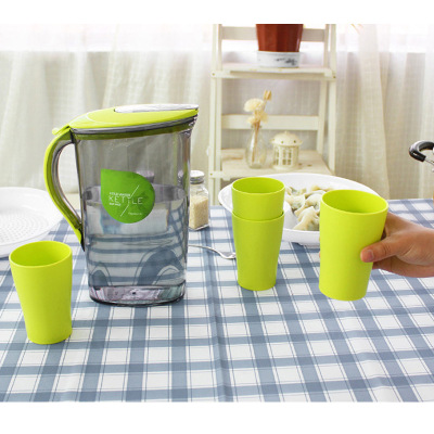Household Food Grade Plastic Cold Water Jug Set Water Pitcher Water Cup Set Kettle Juice Jug Refrigerator Drink Pot