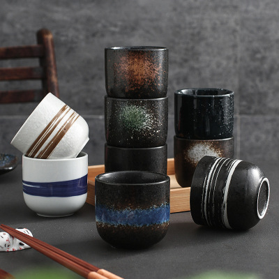 Japanese Style Cup Hotel Teacup Water Cup Cup Tumbler Ceramic Cup Creative Simple Japanese Sushi Cup Cooking Cup