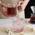 Lvdian Nordic Stripes Glass Mug Creative Colorful Glass Tea Cup with Lid Juice Cup Glass Tableware