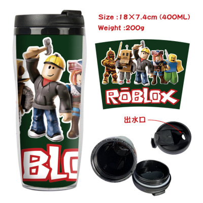 Roblox Peripheral with Lid Drinking Cup Virtual World Anime Student Portable Sports Drinking Cup Kettle