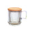 Lvdian Nordic Stripes Glass Mug Creative Colorful Glass Tea Cup with Lid Juice Cup Glass Tableware