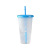 Color Chip Plastic Sippy Cup 710ml Creative Gift Color Changing Floral Plastic Cup Cold Change Drink Cup Manufacturer