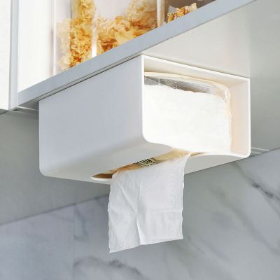 Creative Toilet Toilet Transparent Wall-Mounted Upside down Punch-Free Storage Tissue Paper Extraction Box Household Kitchen Living Room