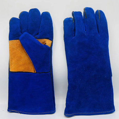 Factory Direct Sales Arc-Welder's Gloves Long First Layer Leather Protective Insulation Gloves Full Leather Double Layer Welding Welder Gloves