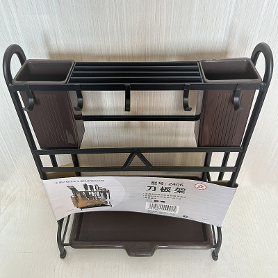 Kitchen Storage Iron Rack Wall-Mounted Punch-Free Household Seasoning Supplies Shovel Cleaning Cloth Rack Storage Rack