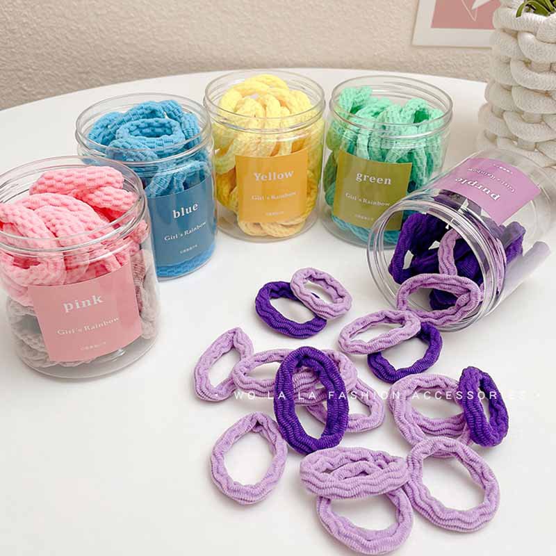 彩色小橡皮筋女扎头糖果色发圈胶圈彩虹毛巾夏季高弹力不伤发头绳