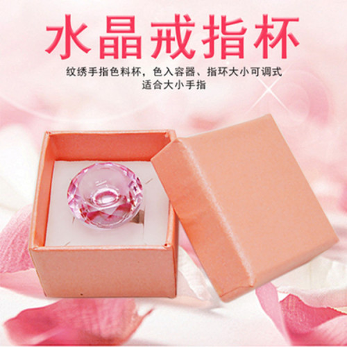 crystal ring for grafting eyelashes container glass glue tray beauty tattoo embroidery eyelash beauty tool