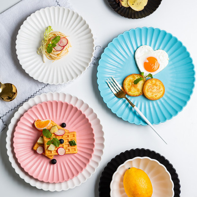 Creative Matte Ceramic Plate Home Breakfast Dessert Plate Hotel Western Restaurant Dim Sum Plate Ins Shaped Tableware