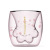 Creative Cat-Paw Mug Glass Double-Layer Cup Pink Glass Double Layer Milk Cup Coffee Cup Cute Glass Cup