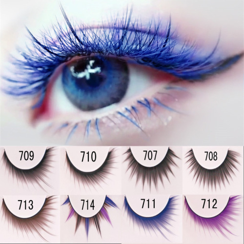 japanese natural thick eye tail lengthened false eyelashes cross transparent stem brown brown nude makeup eyelashes