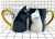 Black and White Cat Couple's Cups Cute Kiss Cat Lovers Ceramic Mug Coffee Cup