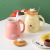 Japanese Fresh Cartoon Cat Mug Household Cute Ceramic Cup with Cover Spoon Office Men and Women Couple Water Cup