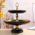 European Entry Lux Ceramic Golden Trim Double Deck Fruit Plate Double Layer Dim Sum Plate Wedding Birthday Cake Dessert Table Display Stand