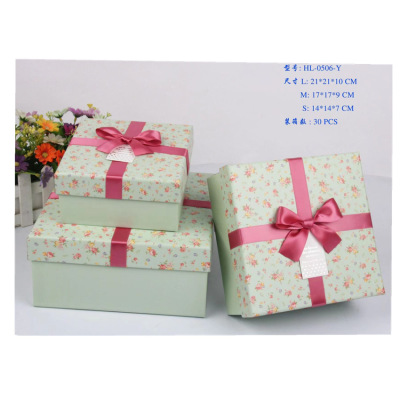 New Arrival Simple Special Paper Pattern Gift Box Valentine's Day Gift Three-Piece Kraft Paper Decal Paper Box