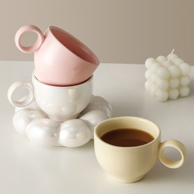 Good-looking Ins Style Mug Design Sense Niche Cup Creative Coffee Set Set Office Drinking Glass