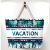 Seaside Vacation Style Large Capacity Beach Bag Double-Sided HD Printed Hemp Rope Canvas Bag Women's Tote