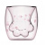 Creative Cat-Paw Mug Glass Double-Layer Cup Pink Glass Double Layer Milk Cup Coffee Cup Cute Glass Cup