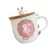Cute Ins Internet Celebrity Adorable Rabbit Ceramic Cup Wooden Lid Water Cup Creative Chaozhou Student Gift Mark Cup