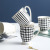 INS Style Simple Nordic Ceramic Net Red Beautiful Cute Dots and Stripes Afternoon Tea Cup Mug Set