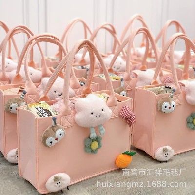 Wholesale Spot Handbag One Year Old One Month Old Hundred Days Banquet Baby Gift Shopping Bag Felt Hand Gift Bag