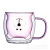 Factory Wholesale Double Layer Glass Cup with Handle Bear Cake Towel Household Coffee Cup Drinking Cup Milk Juice Cup