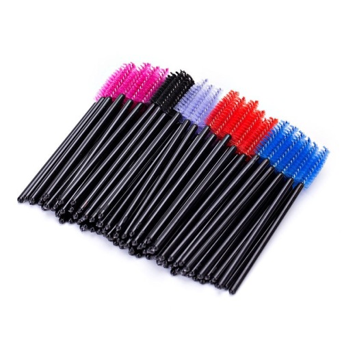 50 PCs Disposable Single Mascara Brush Korean Color Eyelash Volume Silicone Makeup Eye Shadow Brush Beauty Tools