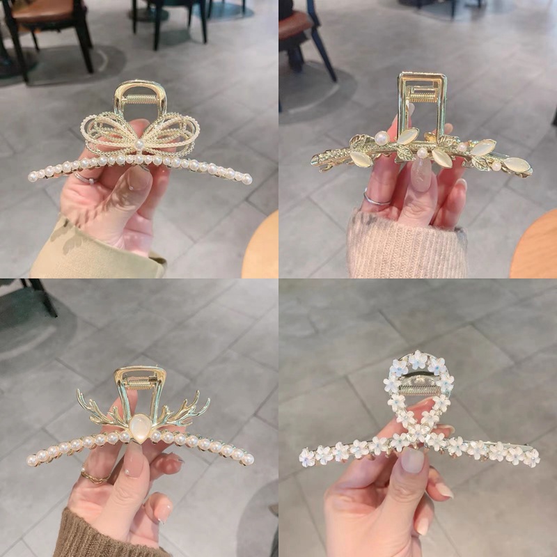 高级蝴蝶大号抓夹新款时尚气质花朵发夹后脑勺鲨鱼夹