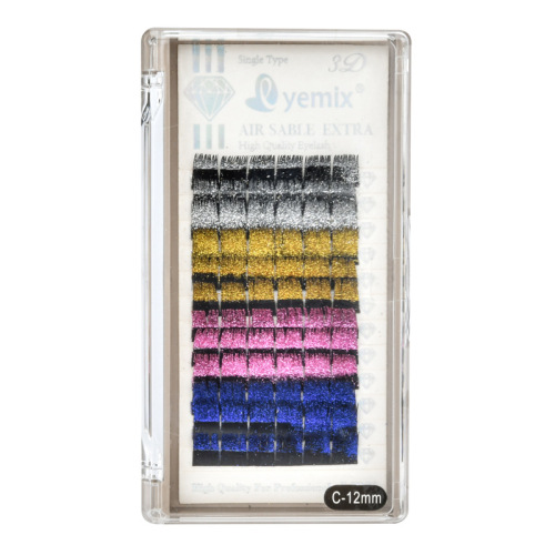 factory customized wholesale south korea grafting eyelashes gold silver blue green multi-color optional colorful bright pink eyelashes mixed