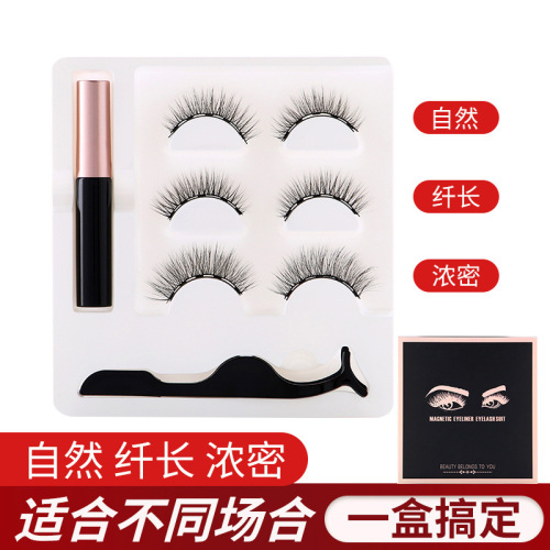 magnetic liquid eyeliner eyelash set natural dense simulation magnet false eyelashes 3d magnetic magnet eyelashes